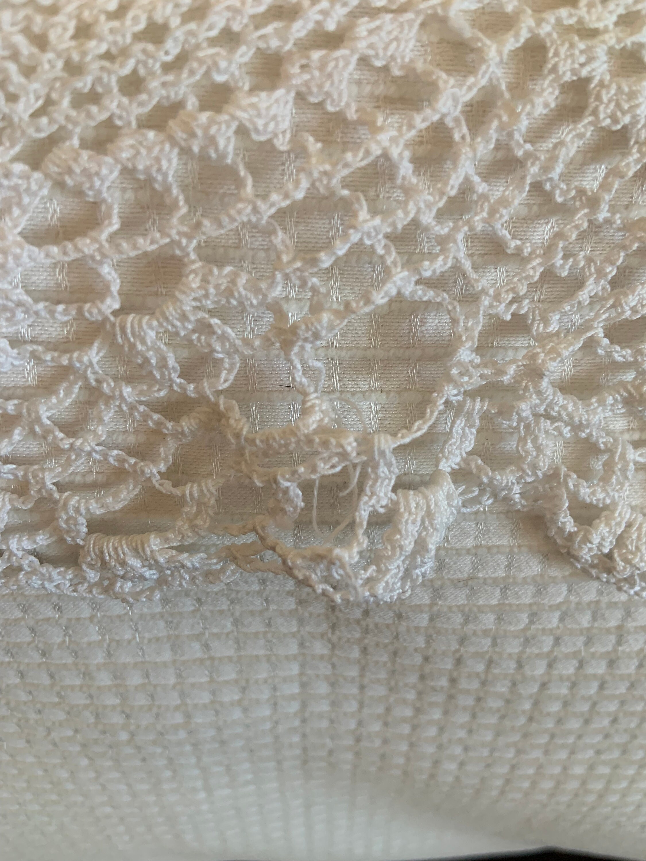 White Vintage Rectangle Crochet Tablecloth Handmade - Etsy