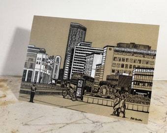 Croydon - London skyline card - Wellesley Road - greetings card - by Matt Bannister