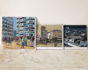 3 pack Croydon greetings cards - London architecture modern skyline - by Matt Bannister