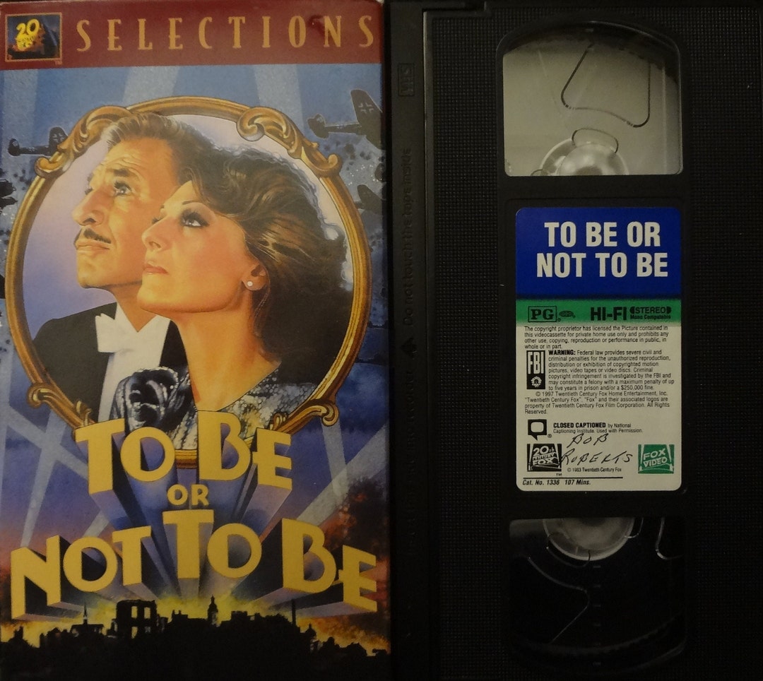 Mel Brook's to Be or Not to Be VHS 1983 - Etsy