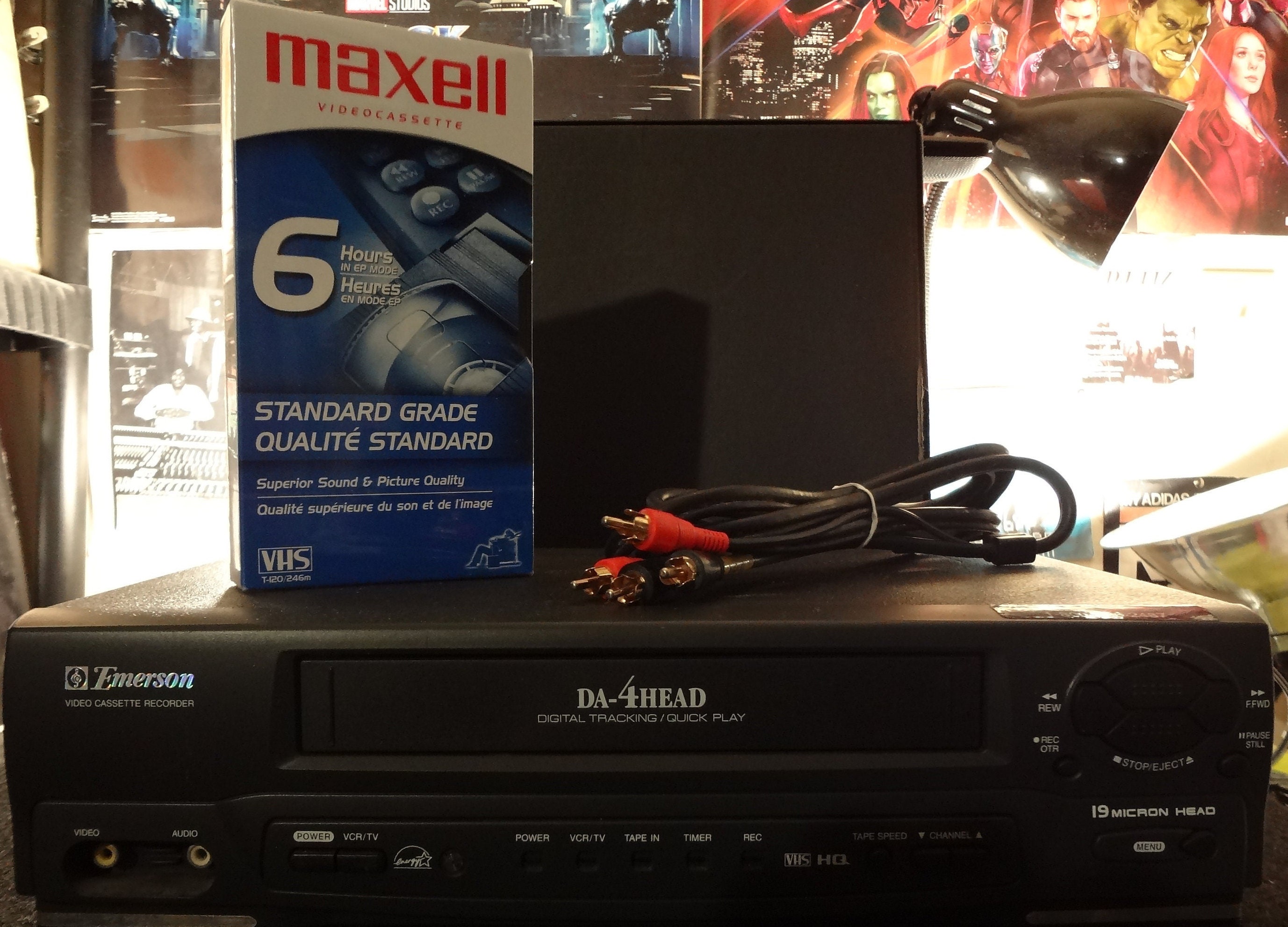 Emerson EWV401A Video Cassette Recorder Player Da-4 head Digital Tracking Quick Play VCR 