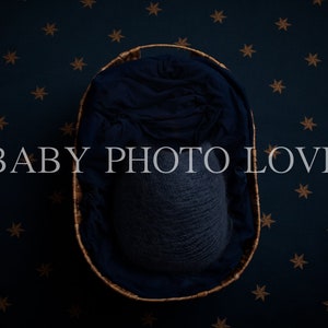 Newborn Digital Backdrop, Starry Night, Navy, Blue, Photography Newborn Insert, Digital Download image 3