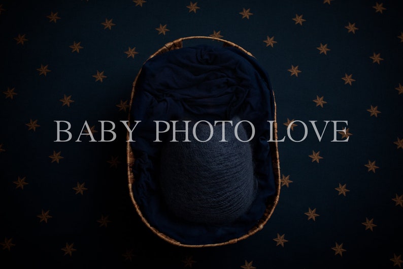 Newborn Digital Backdrop, Starry Night, Navy, Blue, Photography Newborn Insert, Digital Download image 3