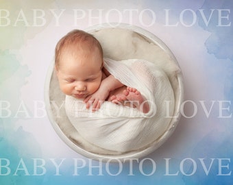 Newborn Digital Backdrop,  Rainbow Baby, Boy or Girl, Photography Newborn Insert, Digital Download