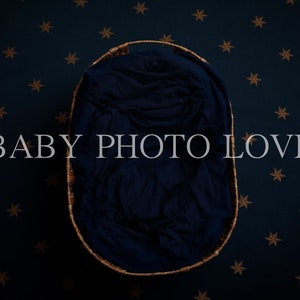 Newborn Digital Backdrop, Starry Night, Navy, Blue, Photography Newborn Insert, Digital Download image 2