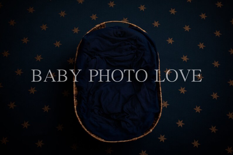 Newborn Digital Backdrop, Starry Night, Navy, Blue, Photography Newborn Insert, Digital Download image 2