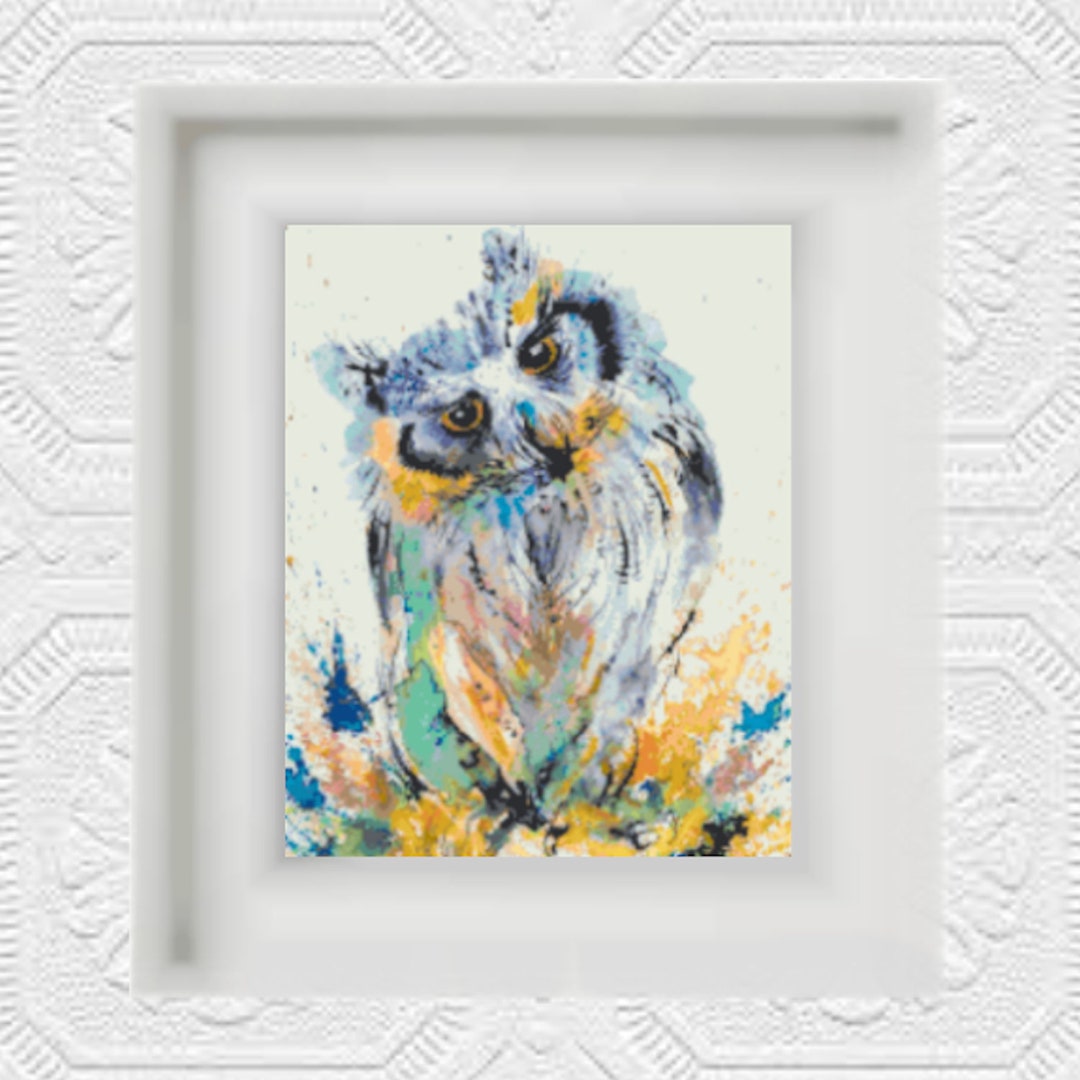 Watercolor Owl Cross Stitch Pattern, PDF Instant Download, Modern Cross ...