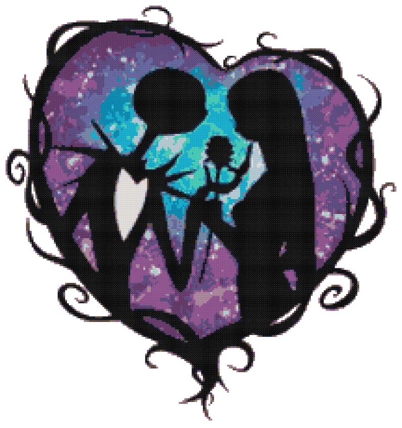Jack and Sally Cross Stitch Pattern PDF Instant Download the - Etsy
