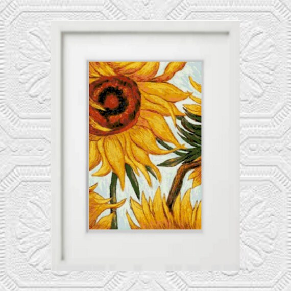 Van Gogh Sunflowers Cross Stitch Pattern PDF Instant Etsy Australia