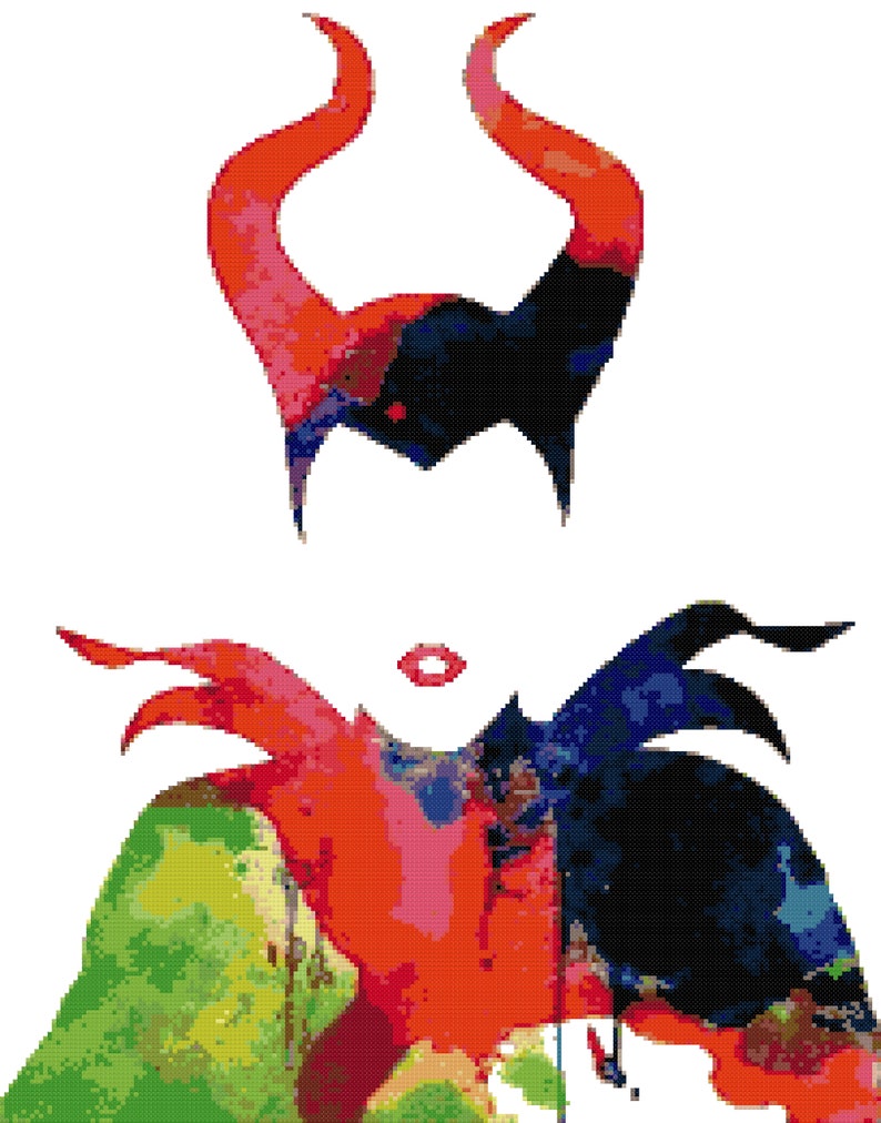 Maleficent Silhouette Cross Stitch Pattern PDF Instant - Etsy España