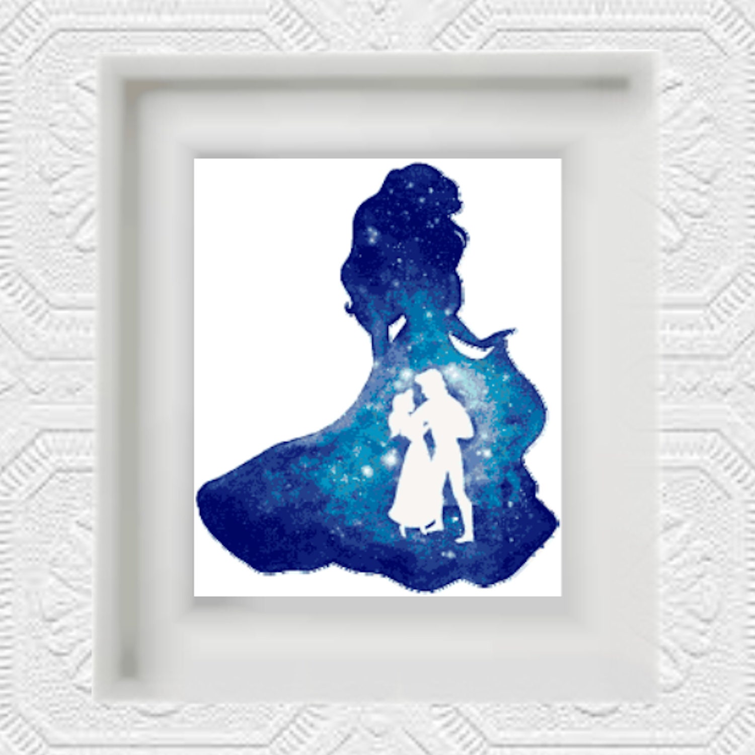 Digital PDF file Ariel silhouette cross stitch pattern