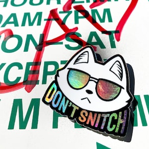 Don't Snitch Cat Holographic Vinyl Sticker