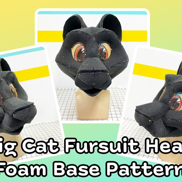 Hollow Big Cat Feline Fursuit Head Base Pattern