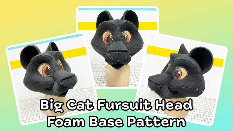 Hollow Big Cat Feline Fursuit Head Base Pattern 