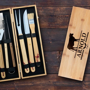 Gift for Him Personalized BBQ Set Barbecue Gift Personalized Gift Fathers Day Gift Housewarming Gift Boyfriend Gift Birthday image 6