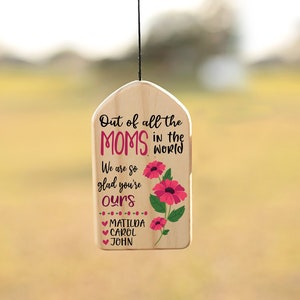 Mother's Day Gift for Mom Personalized Gift Mom Gift Mothers Day Gift Custom Wind Chime Gift for Mom from Kids Gift Family Gift image 4