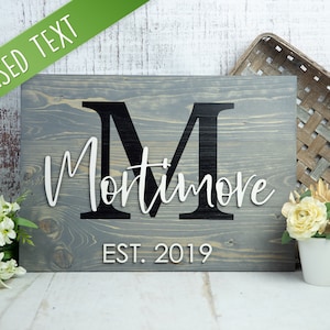 Last Name Sign | Wedding Gift | Family Name Sign | Anniversary Gift | Established Sign | Pallet Sign | Wedding Sign | Monogram Sign