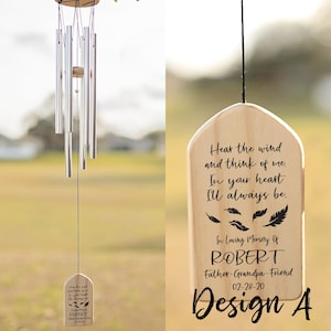 Personalized Wind Chimes Memorial Tribute In Loving Memory Of Wind Chime In Memory Of Remembrance Wind Chime image 9