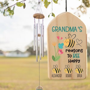 Personalized Wind Chimes Gift Grandma Gift Chime Mother's Day Gift Custom Wind Chime Grandparent's Day Gift Gift for Grandma image 8