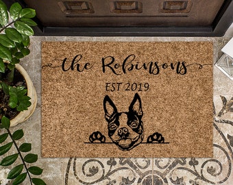 Boston Terrier Rug Etsy