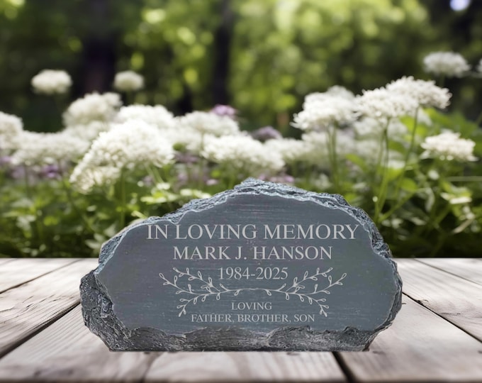 Personalized Memorial Garden Stone, Sympathy Gift For Loss Of Loved One, Custom Grave Marker, In Loving Memory Remembrance Plaque