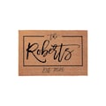 Personalized Last Name Welcome Mat, Coir Doormat for Wedding Anniversary, Established Family