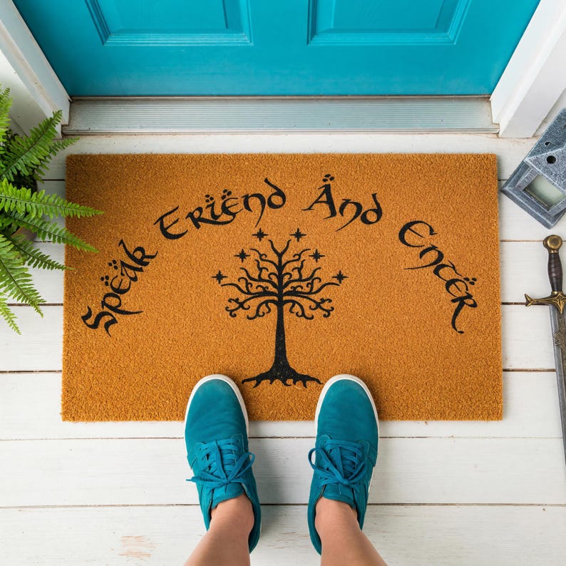 Speak Friend And Enter Doormat Tree Emblem Fantasy Mat 1425