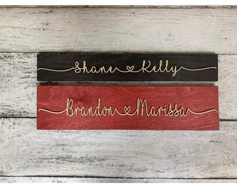 Personalized Couple Name Sign, Wedding Gift, Anniversary Gift, Custom Name Sign, Personalized Engagement, Housewarming Decor