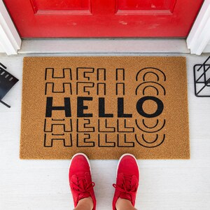 Hello Welcome Mat Entry Rug Outdoor Mat Gift 1826