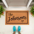 Custom Doormat: Family Name Welcome Mat Front Door Home Gift 1007