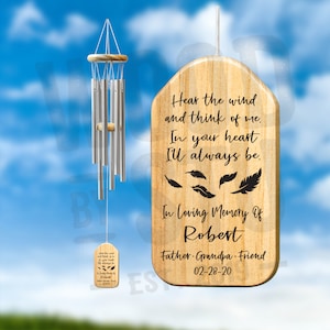 Personalized Wind Chimes Memorial Tribute In Loving Memory Of Wind Chime In Memory Of Remembrance Wind Chime image 1