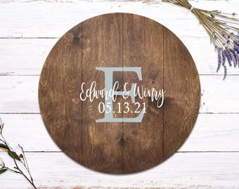 Personalized Round Wedding Guestboard Monogram | Guestbook Sign | Wedding Sign | Personalized Wedding Gift | Pallet Wood Sign | Wedding Sign