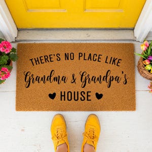 Custom Personalized Doormat: There's No Place Like Grandma & Grandpa's House, Welcome Mat
