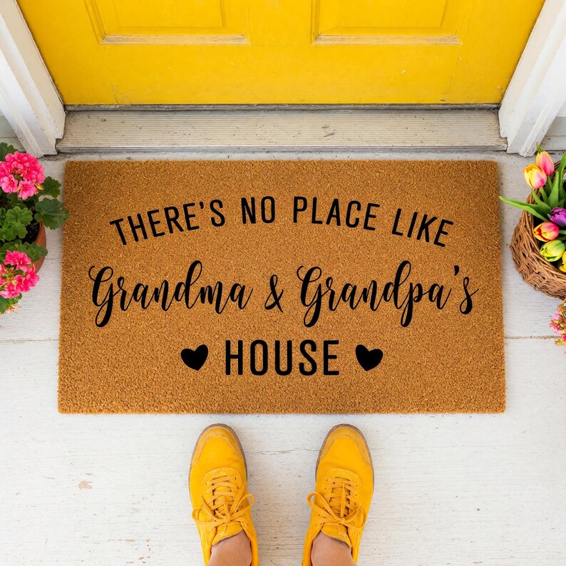 Custom Personalized Doormat: There's No Place Like Grandma & Grandpa's House, Welcome Mat