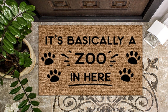 Basically A Zoo in Here Funny Doormat Welcome Mat Funny - Etsy UK Basically A Zoo in Here Funny Doormat Welcome Mat Funny - Etsy UK