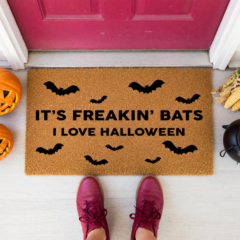It's Freakin' Bats I Love Halloween Doormat - Welcome Mat Gift bild 9