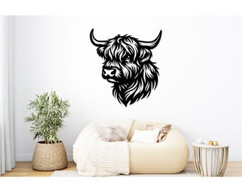 Highland Cow Wood Sign, Animal Wall for Birthday, Housewarming Gift, New Home Closing