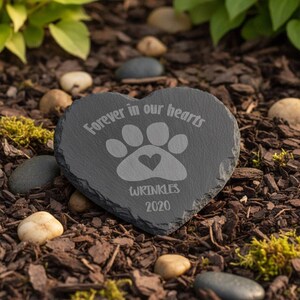 Pet Memorial Stone, Personalized Heart for Dog or Cat Remembrance, Sympathy Gift Loss