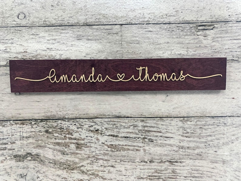 Personalized Couple Name Sign, Wedding Gift, Anniversary Gift, Custom Name Sign, Personalized Engagement Couple, Custom Wall Art image 8