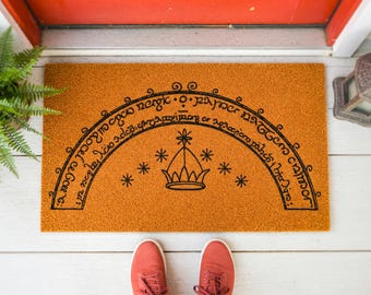 Elvish Fantasy Gates Doormat - Speak Friend and Enter Welcome Mat