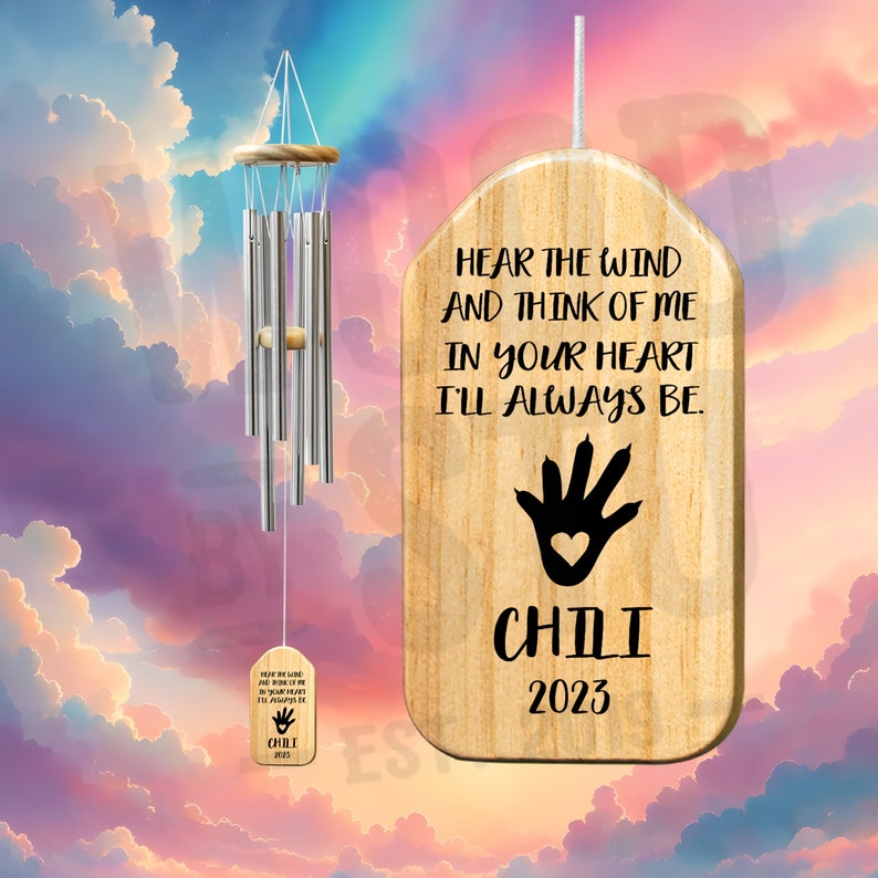 Dog Memorial Wind Chime Pet Memorial Gift Windchimes Dog Loss Rainbow Bridge Bereavement Gift Dog Remembrance Sympathy Gift Pet Loss Gifts image 4