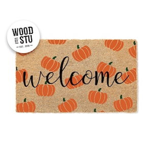 Doormat Welcome Pumpkin Pattern  - Fall Doormat - Welcome Mat - Cute Pumpkin Fall Door Mat - Fall Autumn Decor Gift - Home Doormat 1529**