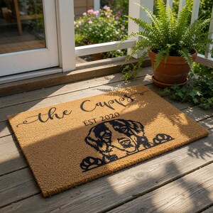 Personalized Dog Doormat, Custom Bernese Mountain Dog Welcome Mat, Housewarming Gift, Mom Gift, Personalized Mat, Rug, Doormats
