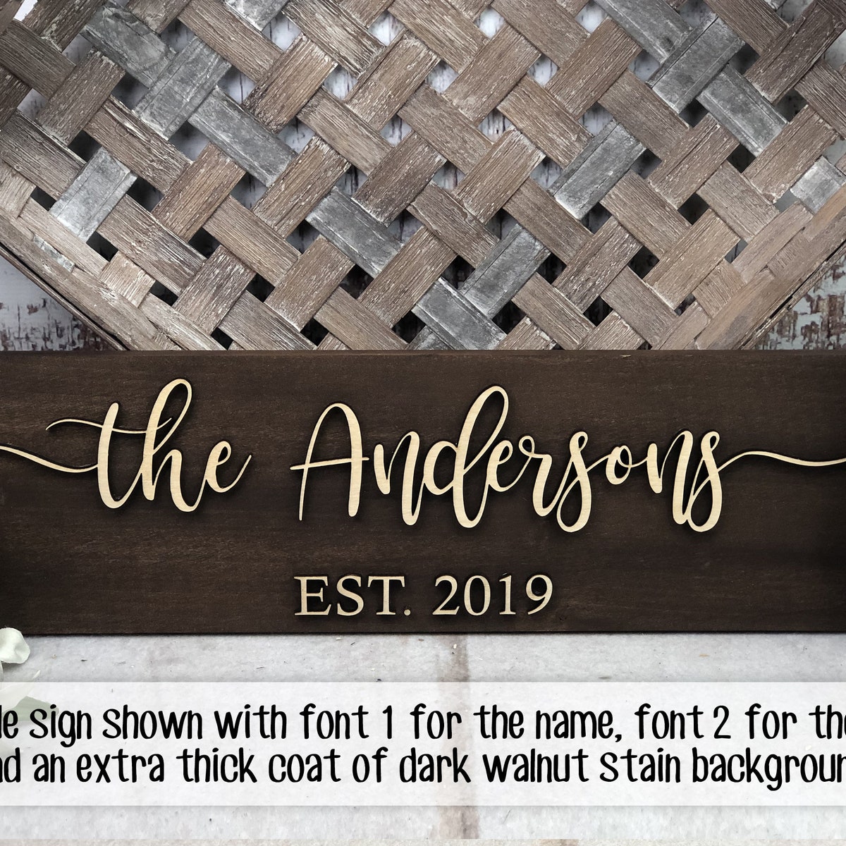 Last Name Sign: Personalized Wedding Gift - Custom Wood 7000