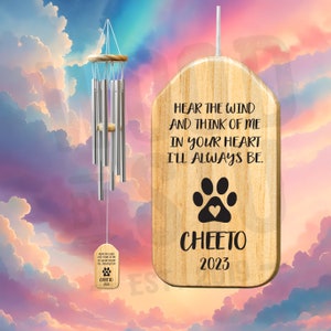 Dog Memorial Wind Chime Pet Memorial Gift Windchimes Dog Loss Rainbow Bridge Bereavement Gift Dog Remembrance Sympathy Gift Pet Loss Gifts image 2