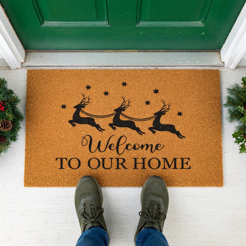 a welcome mat that says welcome to our home