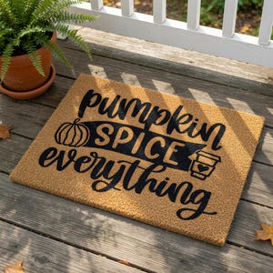 Spice Everything Welcome Mat, Coir Doormat for Thanksgiving Christmas Autumn Fall Gift