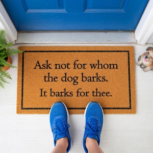 Funny Dog Barks Literary Pun Doormat - Gift for Dog Owners