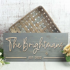 Signature Family Last Name Sign Wedding Gift Personalized Sign Family Name Sign Anniversary Gift Family Sign Pallet Sign image 2