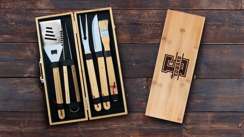 Gift for Him Personalized BBQ Set Barbecue Gift Personalized Gift Fathers Day Gift Housewarming Gift Boyfriend Gift Birthday image 4